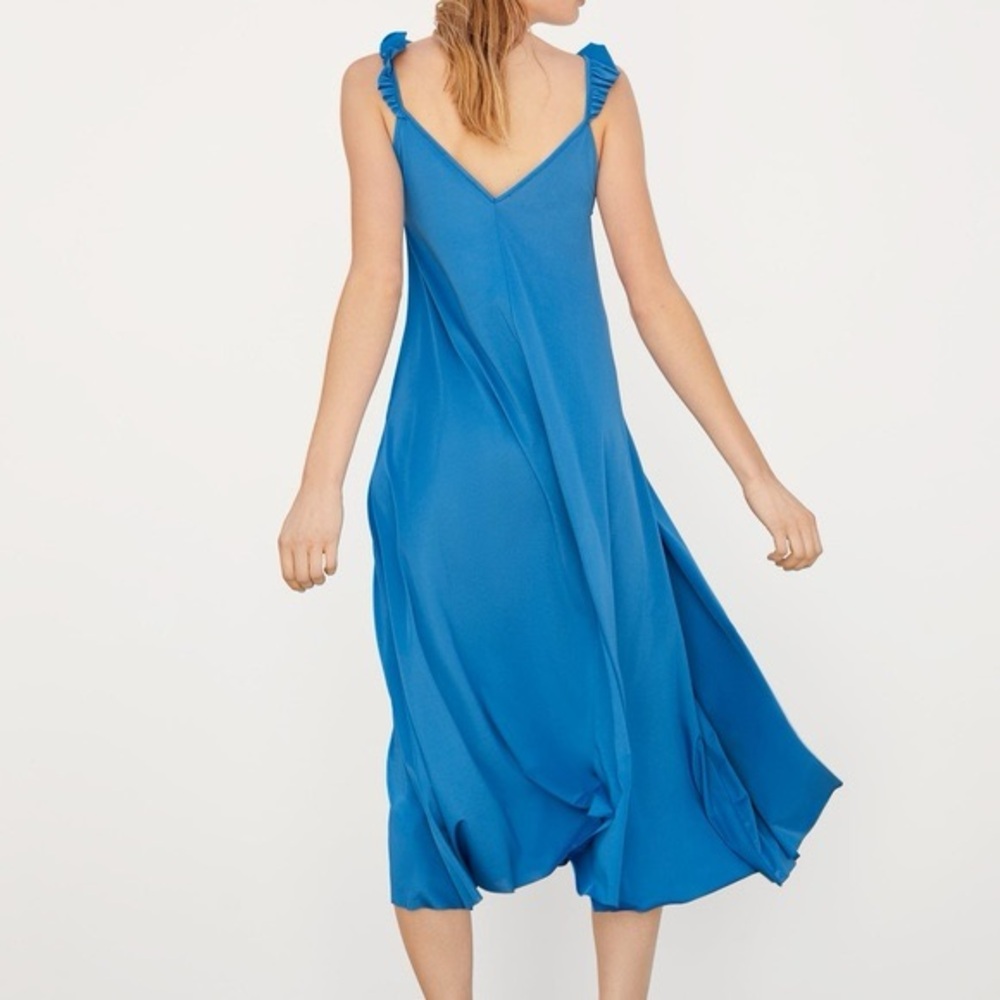 Zara RUFFLED SATIN EFFECT DRESS - Picture 3 of 6